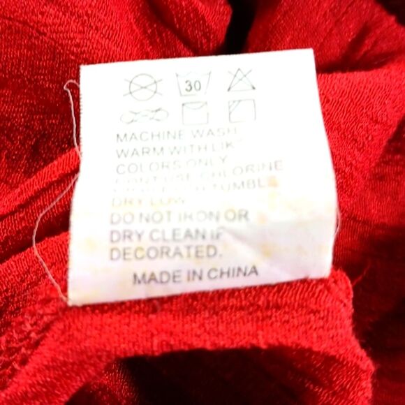 Vivid Gausy Macreme Tunic/ Beach Cover/ Blouse Women's XL. Cotton Blend. Red.... - Picture 4 of 11